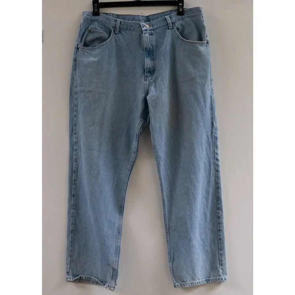 Wrangler Five Star Premium Denim Relaxed Fit Jean Light Stone Wash Size 38x30